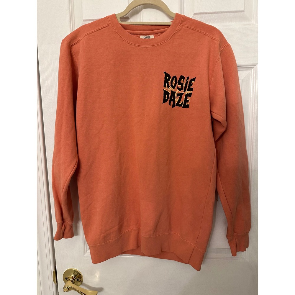 Comfort Colors Rosie Daze Halloween Ghost Dog Sweatshirt Orange Small NWT